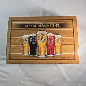 Alexander Keith's 2x Tall Beer Glasses Gift Set NEW- Yellow, Gold, Red, Black